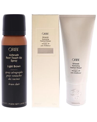 Oribe Airbrush Root Touch-Up Spray - Light Brown & Silverati Illuminating Treatment Masque Kit Women 1 Oribe Airbrush Root Touch-Up Spray - Light Brown & Silverati Illuminating Treatment Masque Kit Women